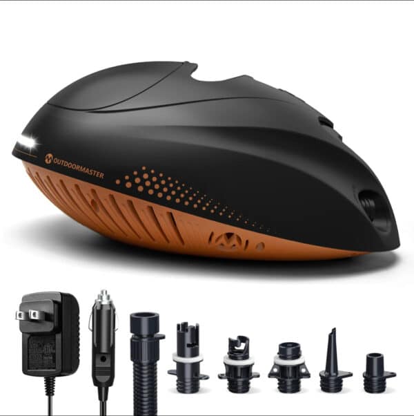 OutdoorMaster 16PSI High Pressure SUP Air Pump with Rechargeable Battery The Whale - Intelligent Dual Stage Inflation & Auto-Off Feature and Deflation Function for Inflatable Stand Up Paddle Boards