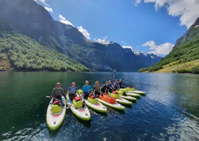 Paddleboard group in Norway